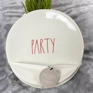 Rae Dunn 10” Melamine Plates Set of 4 “Party”